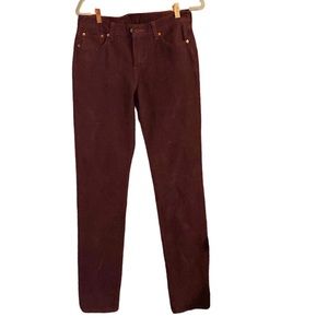 💜💜 LEVI STRAUSS Maroon Corduroy Jeans Size 28x34
